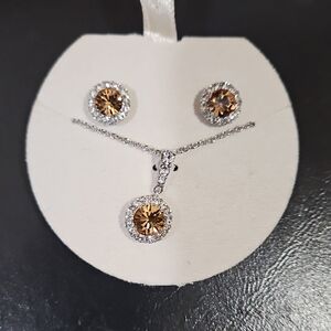 Kohl's Silver and Brown Earrings Set